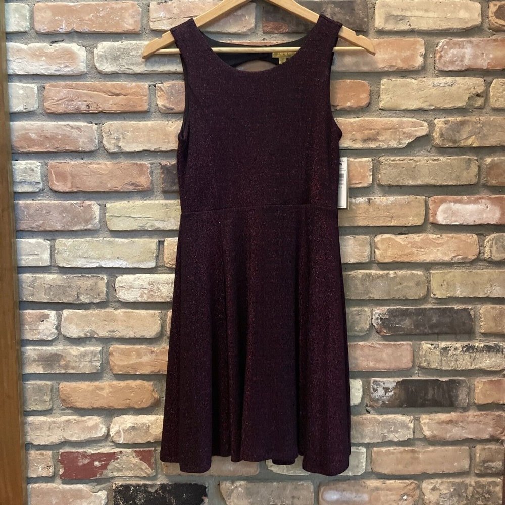 nicole miller girls dress Sparkly Xl 16 Nwt Pink Black Mrsp $88 Holiday Party